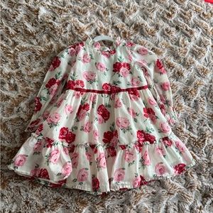 Janie and Jack Floral Button-Up Dress with Red and Pink Roses